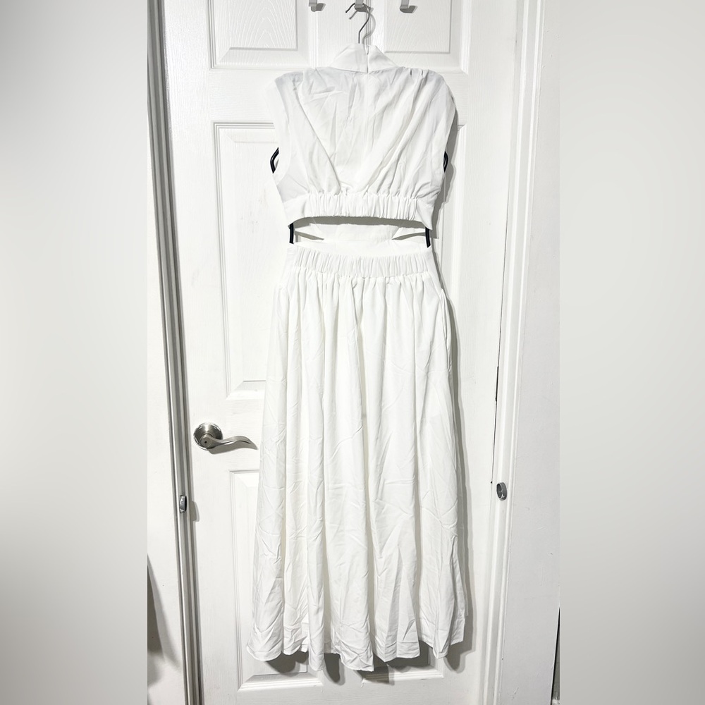 Commense Mock Neck Cut Out Long Dress - Picture 12 of 16